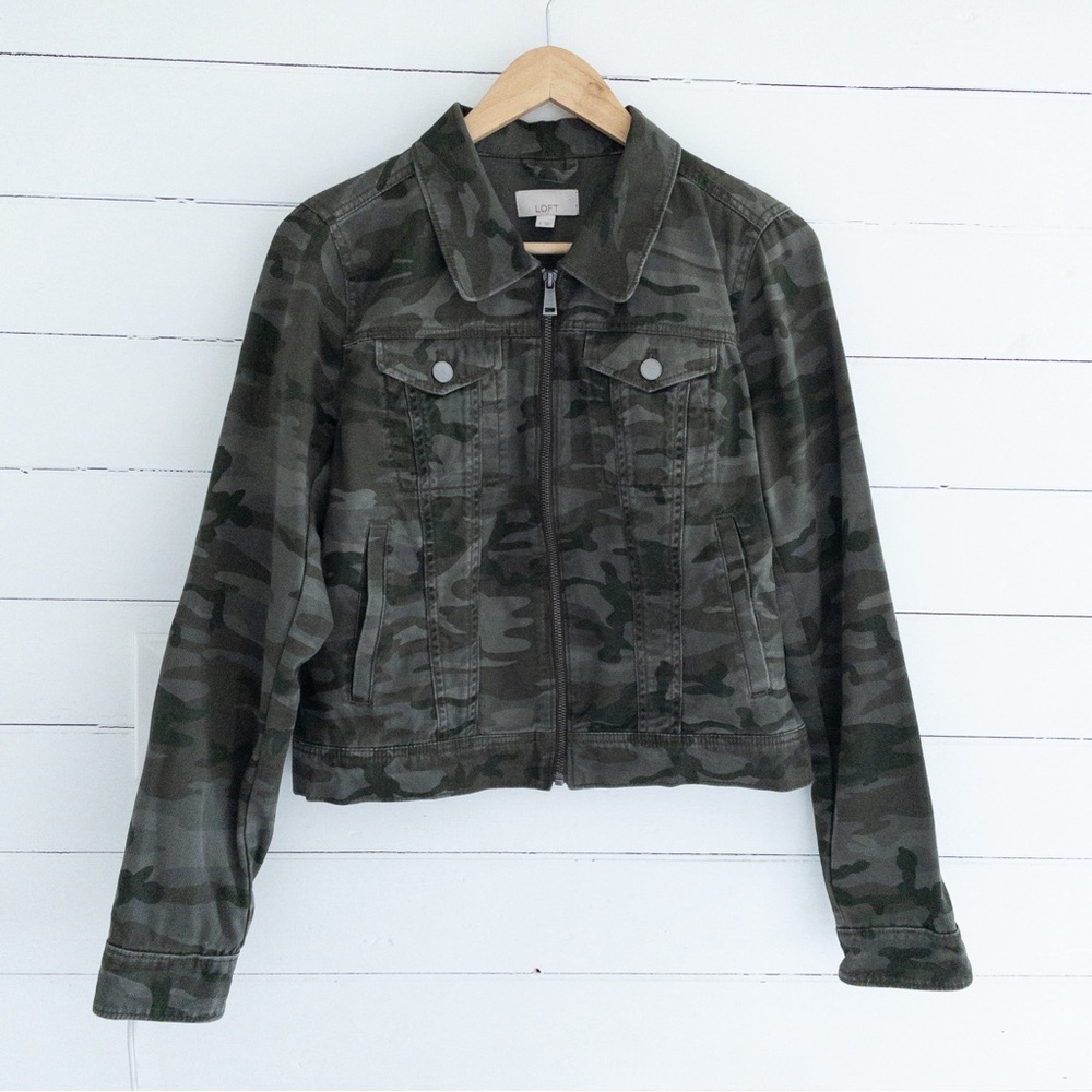 Loft Green Camouflage Zip Jacket